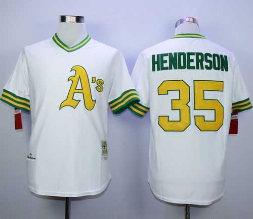 Oakland Athletics #35 Rickey Henderson Mitchell And Ness White Cool Base Stitched MLB Jerseys Sanguo,We sell and wholesale Oakland Athletics #35 Rickey Henderson Mitchell And Ness White Cool Base Stitched MLB Jerseys Sanguo on line form chian!